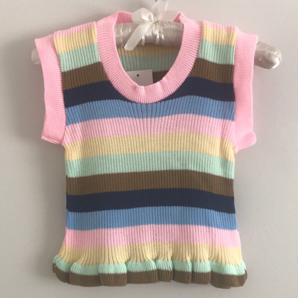 Pastel Stripe Crop Top - Picture 4 of 5